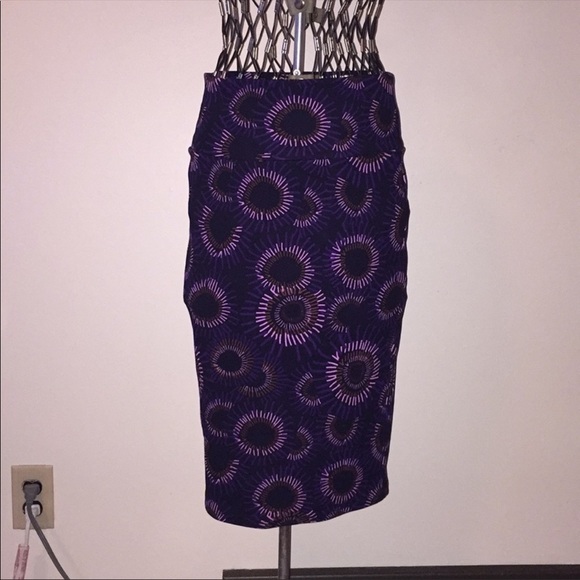 LuLaRoe Dresses & Skirts - Lularoe Purple & Brown Cassie Skirt Size Medium